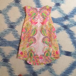 EUC silk top Lilly Pulitzer with gold button back
